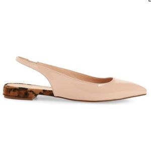 J. Crew NWT luxury minimalist summer patent slingback/shoes w/calf hair heels